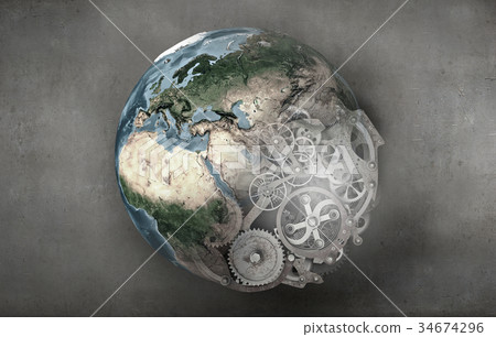 Spinning Earth planet Spinning Earth planet 34674296