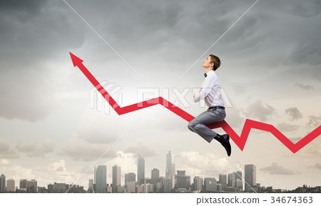 Businessman ride graph Businessman ride graph 34674363