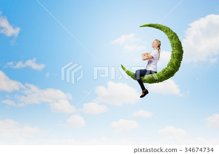 Woman on moon 34674734