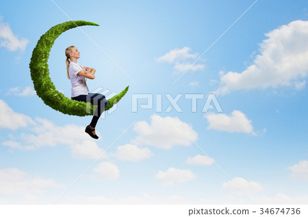 Woman on moon Woman on moon 34674736