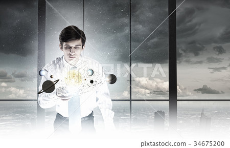 Man exploring space Man exploring space 34675200
