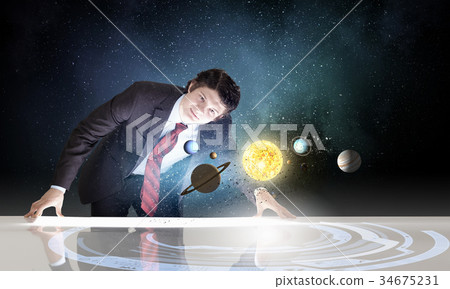 Man exploring space Man exploring space 34675231