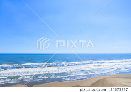 Aerial view of the sea near Sanno city Inouchi beach Aerial view of the sea near Sanno city Inouchi beach 34675557