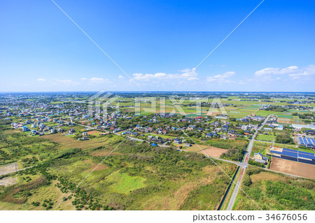 在Sanno市Inouchi海灘附近的鳥瞰圖 34676056