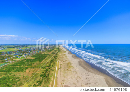 Aerial view near Sanno city Inouchi beach Aerial view near Sanno city Inouchi beach 34676198