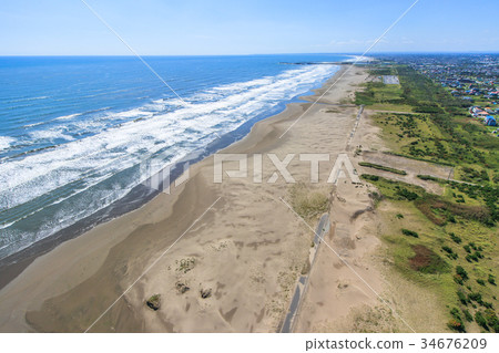Aerial view near Sanno city Inouchi beach Aerial view near Sanno city Inouchi beach 34676209
