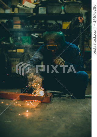 weld, welding, blue collar worker 34676286