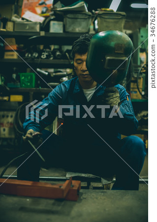 weld, welding, blue collar worker 34676288