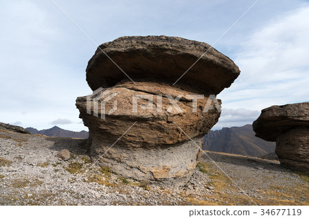 Stone mushrooms on Mount Elbrus in the northern Stone mushrooms on Mount Elbrus in the northern 34677119