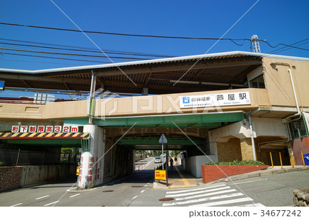 Hanshin Railway Ashiya Station and Overpass Road 34677242