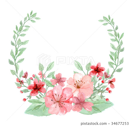 Watercolor Flower Background 34677253