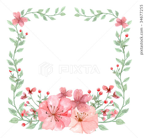 Watercolor Flower Background 34677255
