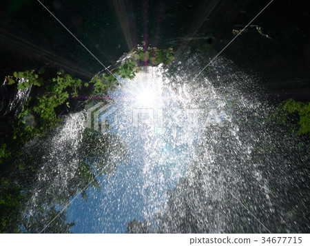 Nagara河夫婦瀑布(夏天)後面瀑布 Nagara河夫婦瀑布(夏天)後面瀑布 34677715