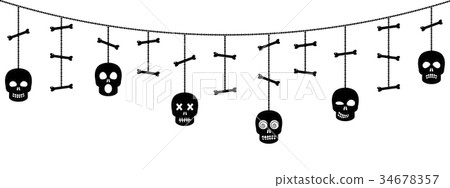 Halloween ornaments with sculls and bones Halloween ornaments with sculls and bones 34678357