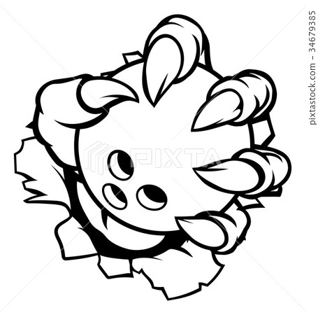 Monster animal claw holding Ten Pin Bowling Ball 34679385