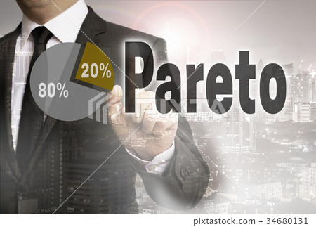 Pareto is shown by businessman concept 34680131