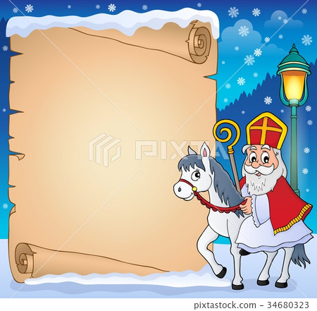 Parchment with Sinterklaas theme 4 Parchment with Sinterklaas theme 4 34680323