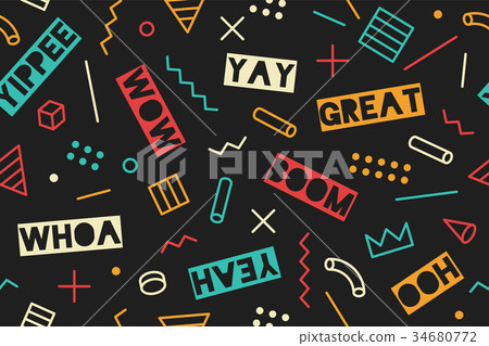 Seamless graphic memphis pattern 34680772