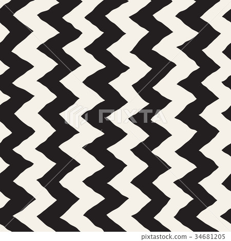Seamless Wavy Hand Drawn Stripes Pattern 34681205