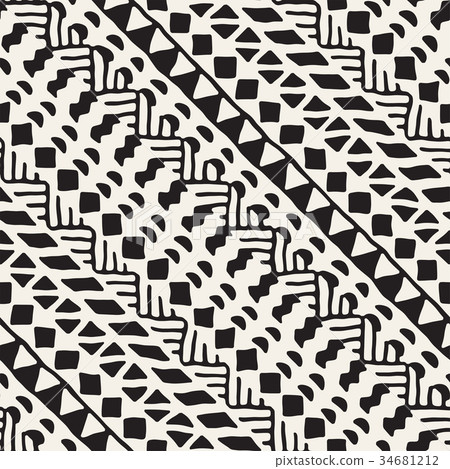 Hand drawn painted seamless pattern. Vector tribal Hand drawn painted seamless pattern. Vector tribal 34681212