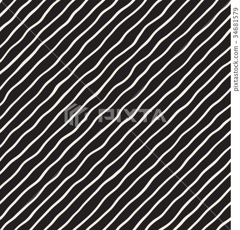 Seamless pattern with hand drawn waves. Abstract - Stock Illustration ...