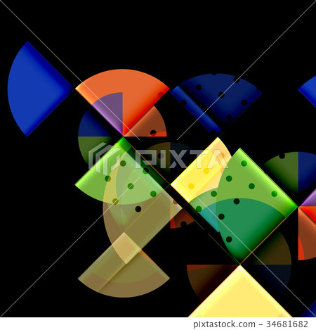 Circle elements on black background Circle elements on black background 34681682