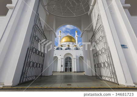 Exterior of the Nur Astana mosque in Astana Exterior of the Nur Astana mosque in Astana 34681723