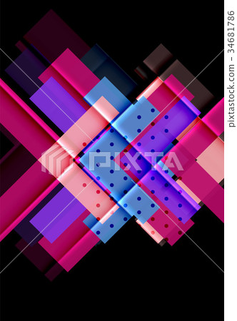 Colorful triangles and arrows on dark background Colorful triangles and arrows on dark background 34681786
