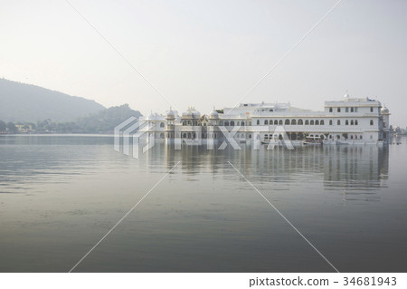 Taj Lake Palace on lake Pichola in Udaipur, 34681943