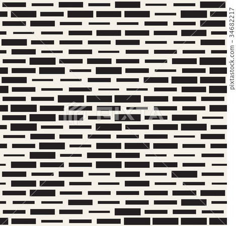 Vector Seamless Black And White Irregular Dash Vector Seamless Black And White Irregular Dash 34682217