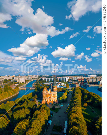Aerial cityscape of Kant Island in Kaliningrad Aerial cityscape of Kant Island in Kaliningrad 34682246