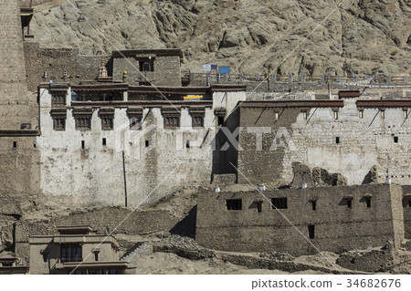 Leh city and Mountain, Leh Ladakh, India 34682676