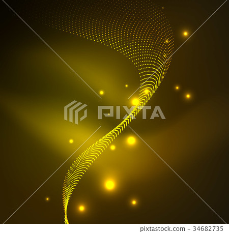 3D illuminated wave of glowing particles 3D illuminated wave of glowing particles 34682735