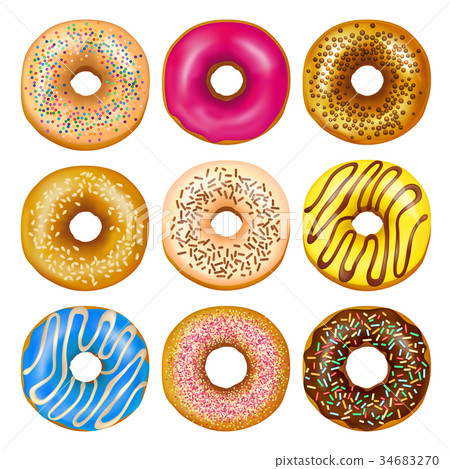Realistic Donuts Set 34683270