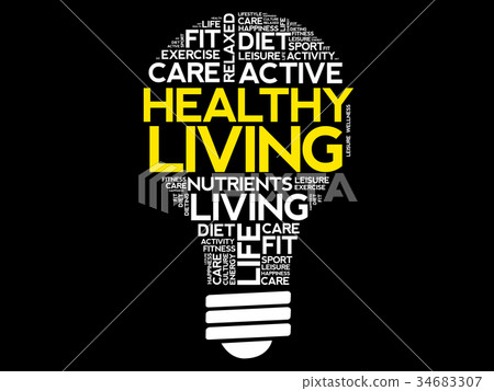 Healthy Living bulb word cloud Healthy Living bulb word cloud 34683307