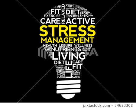 Stress Management bulb word cloud Stress Management bulb word cloud 34683308