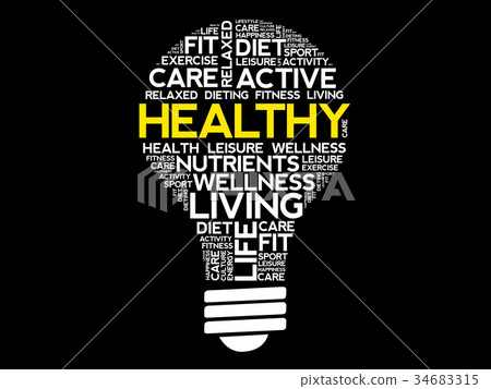 HEALTHY bulb word cloud collage 34683315