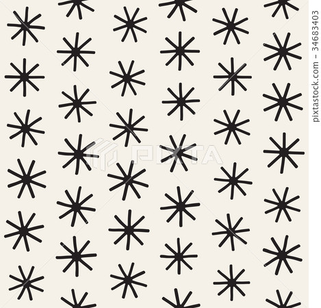 Vector seamless sunburst shapes freehand pattern - Stock Illustration ...