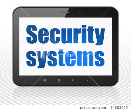 Safety concept: Tablet Pc Computer with Security Safety concept: Tablet Pc Computer with Security 34683455