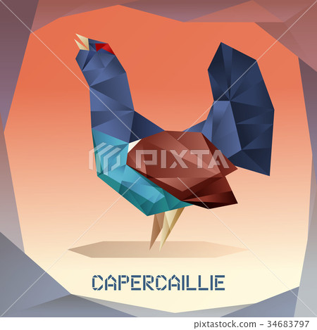 Origami mosaic Capercaillie 34683797