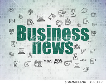 News concept: Business News on Digital Data Paper News concept: Business News on Digital Data Paper 34684435