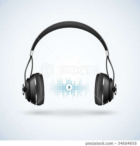Realistic Wireless Earphones Illustration 34684658