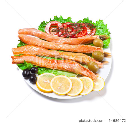 fish with fresh vegetable fish with fresh vegetable 34686472