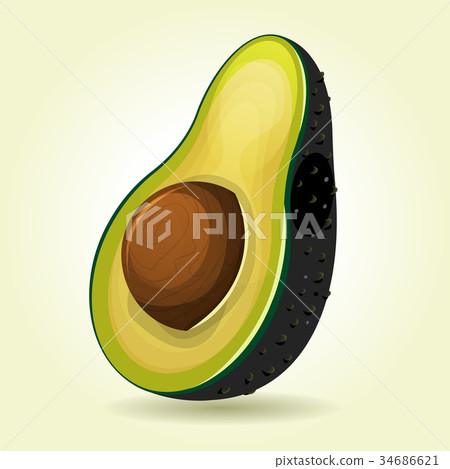 Cartoon Slice Of Avocado Cartoon Slice Of Avocado 34686621