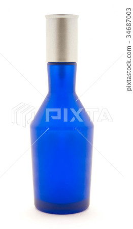 Blue bottle isolated 34687003