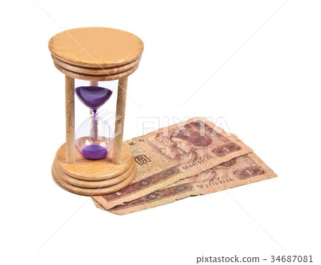 Hour Glass with old money 34687081