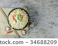 instant noodles in bowl ,Top view. 34688209