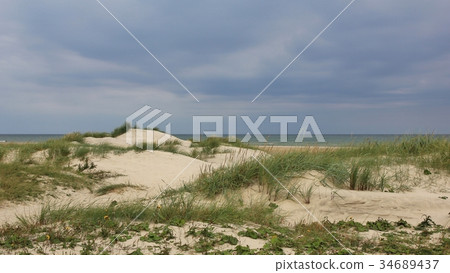 Beach scene near Hirtshals, Denmark. 34689437