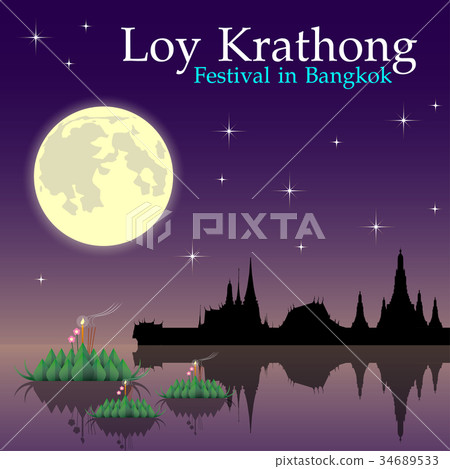 Abstract of Loy-Krathong Festival 34689533
