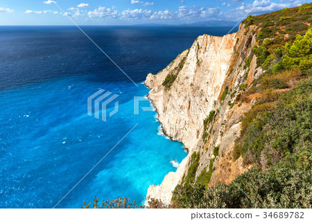 Ionian sea cliffs close to shipwrek beach 34689782